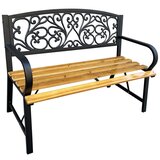 AKORD NERINA BLACK GARDEN BENCH / NATURAL WOOD, (21713906) Cene