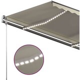  Ročno zložljiva tenda z LED lučkami 450x300 cm krem, (20729027) | Shoptok.si