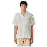 Portuguese Flannel Srajce z dolgimi rokavi Grain Shirt - White Bela