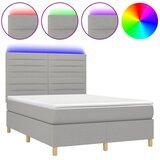  box spring s madracem LED svjetlosivi 140x190 cm tkanina | shoptok.hr