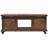  Stolić za kavu od masivne jelovine 91 x 51 x 38 cm smeđi | shoptok.hr