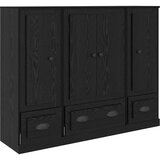  Highboard s ladicama 3 pcs Crni hrast Konstruirano drvo | shoptok.hr