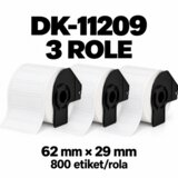  Komplet 3 rol kompatibilnih etiket Brother DK-11209, 62 × 29 mm – 2400 etiket | Shoptok.si