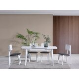 Hanah home milla - white white extendable dining table & chairs set (4 pieces) | ePonuda.com