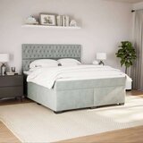vidaXL Box spring postelja z vzmetnico svetlo siva 180x200 cm žamet | Shoptok.si