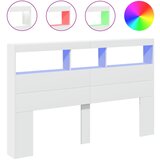 Maison Chic posteljno vzglavje - vzglavna omarica - nočna omarica led bela 160x17x102 cm, (21704144) Cene