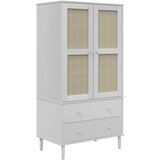  The Living Store Garderobna omara SENJA videz ratana bela 90x55x175 cm borovina - Garderobna Omara, (21454568) | Shoptok.si
