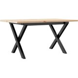 Stolić za kavu X-oblika 80x50x40 cm borovina i čelik | shoptok.hr