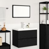 vidaXL Set namještaja za kupaonicu s pohranom s ogledalom 3 pcs hrast artisan | shoptok.hr