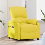 vidaXL Električni masažni stol svetlo rumeno blago | Shoptok.si
