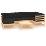 The Living Store Vrtna sedežna garnitura 7-delna z blazinami trdna borovina - Vrtna Sedežna Garnitura, (21479807) | Shoptok.si