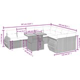  10-dijelni set vrtnih sofa od poliratana s jastucima sivi | shoptok.hr