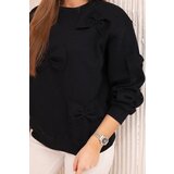 Kesi Insulated cotton sweatshirt with decorative bows black | Shoptok.si