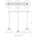  Luster na sajli SVEN 3xE27/15W/230V bordo | Eponuda.com