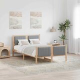  Okvir kreveta s uzglavljem Smeđa i svijetlo siva 120 x 200 cm | shoptok.hr