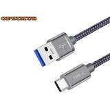 Optimus usb c data kabel (1m, usb 3.0 na usb-c, pleteni/najlon, sivi) | shoptok.hr