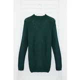 Trendyol Emerald Green Men&#39;s Slim Fit Turtleneck Half Turtleneck Raglan Sleeve Seamless Basic Knitwear Sweater