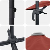 vidaXL Senzorčna Senca Terrakota Poliester, Jeklo Velik | Shoptok.si