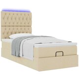  Otomanski okvir kreveta s madraca krem 90x190cm od tkanine | shoptok.hr
