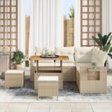 vidaXL 8-dijelni Vrtni Sofa Set s Jastučićima Bež Poly Ratan Akacija | shoptok.hr