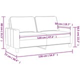  Dvosjed od tkanine crni 120 cm od umjetne kože | shoptok.hr