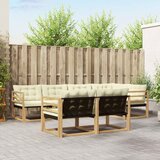  Set vanjskih sofa 7 kom. Bijela i krem Smeđa 325 x 166,5 x 73 cm | Shoptok.si