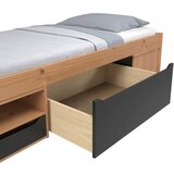 MID.YOU POSTELJA S PREDALOM 90 cm x 200 cm , naravne barve, črna | Shoptok.si
