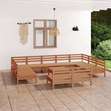  Vrtna sedežna garnitura 12-delna medeno rjava trdna borovina, (20675633) | Shoptok.si