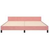  Posteljni okvir z vzglavjem roza 160x200 cm žamet, (20904095) | Shoptok.si