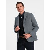 Ombre Men's jacket with elbow patches - navy blue Cene'.'