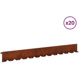 Ograda oko Travnjaka 20 pcs 102 x 10 x 4 cm Čelik Rđa | shoptok.hr