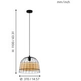 Eglo 55709 - luster na sajli anwick 1xE27/40W/230V ratan | Eponuda.com