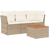  4-dijelni set vrtnih sofa s jastucima bež od poliratana | shoptok.hr