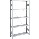 eurokraft pro Skladiščni sestavljiv regal, pocinkan, srednje težka izvedba, višina regala 2000 mm, osnovni regal, širina x globina 1000 x 300 mm | Shoptok.si