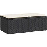 Maison Chic Seti vrtnega pohištva - Vrtna garnitura - Vrtni pohištvo set z blazinami 2-delna črn ratan/akacija, (21796802) | Shoptok.si