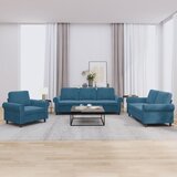  3-dijelni set sofa s jastucima plavi baršunasti | shoptok.hr
