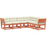  6-dijelni set vrtnih sofa s jastucima voštano smeđi od borovine | shoptok.hr