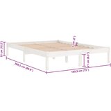  Okvir za krevet od masivnog drva bijeli 180 x 200 cm veliki | shoptok.hr