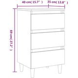  Noćni ormarići s drvenim nogama 2 kom boja hrasta 40x35x69 cm | shoptok.hr