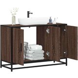 vidaXL Kopalniška omarica rjavi hrast 90x33x60 cm inženirski les | Shoptok.si