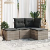 Maison Chic Seti vrtnega pohištva - Vrtna garnitura - Vrtni pohištvo set 4-delna z blazinami siv poli ratan, (21817455) | Shoptok.si