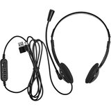 Oem Nedis, PC slušalke na ušesne stereo USB-C z adapterjem USB-A in fleksibilnim mikrofonom, Črna, (5000228766) | Shoptok.si