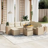 Maison Chic Seti vrtnega pohištva - Vrtna garnitura - Vrtni pohištvo set 8-delna z blazinami bež poli ratan, (21800061) | Shoptok.si