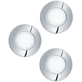 Set vgradnih LED svetilk Eglo Fueva (3 W, premer: 8,5 cm, srebrne barve)