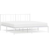 Metalni okvir za krevet s uzglavljem bijeli 183x213 cm | shoptok.hr