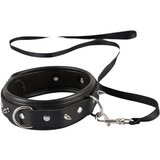 Bad Kitty - Ogrlica s šiljcima i povodcem (crna) | shoptok.hr