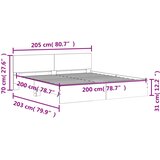  Okvir za krevet s uzglavljem boja smeđeg hrasta 200x200cm | shoptok.hr