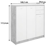Mömax komoda 4-you new, siva, bela | Shoptok.si