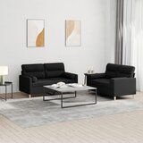vidaXL 2-dijelni set sofa s jastucima crni od tkanine | shoptok.hr