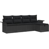  Sjedeća garnitura za vrt 5 kom. Crna poliratan 251 x 117 x 85 cm | shoptok.hr